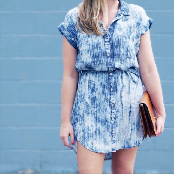 Anthropologie Dresses & Skirts - Anthropologie Cloth & Stone Ikat Chambray Dress M